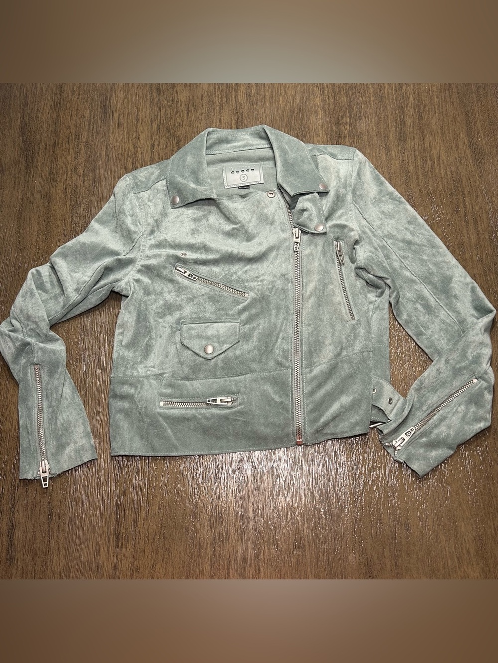 BlankNYC Women’s Green Suede Biker Moto Jacket Size Small
